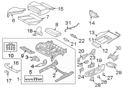 Seats & tracks. Front seat components.