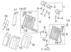 SEATS & TRACKS. REAR SEAT COMPONENTS.