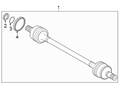 Axle. Shaft. Drive. A single bare cv Axle.