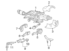 SHROUD. STEERING COLUMN ASSEMBLY. SWITCHES & LEVERS.