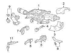 SHROUD. STEERING COLUMN ASSEMBLY. SWITCHES & LEVERS.