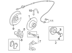 REAR SUSPENSION. BRAKE COMPONENTS.