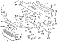FRONT BUMPER & GRILLE. BUMPER & COMPONENTS. (1/1)