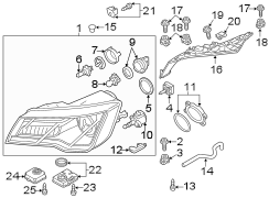 FRONT LAMPS. HEADLAMP COMPONENTS.