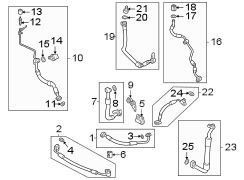 Air conditioner & heater. Hoses & lines.