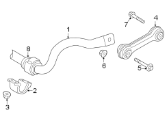 Front suspension. Stabilizer bar & components.