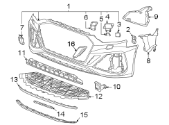 Front bumper & grille. Bumper & components.