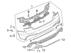 Rear bumper. Bumper & components.