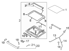 Glass. Roof Panel. SunRoof. (Front, Rear). A stationary Panel of.