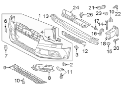 Front bumper & grille. Roof. Bumper & components.