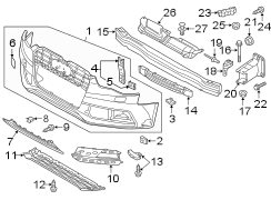 Front bumper & grille. Bumper & components.