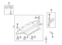 RADIATOR SUPPORT. SPLASH SHIELDS.