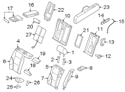 SEATS & TRACKS. REAR SEAT COMPONENTS.