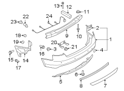 Rear bumper. Bumper & components.