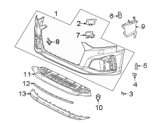 Front bumper & grille. Bumper & components.