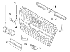 FRONT BUMPER & GRILLE. GRILLE & COMPONENTS.