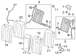 SEATS & TRACKS. REAR SEAT COMPONENTS.