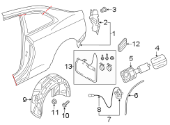 EXTERIOR TRIM. QUARTER PANEL & COMPONENTS.