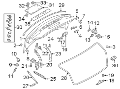 TRUNK LID. LID & COMPONENTS.