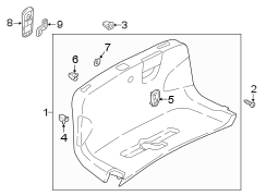 TRUNK LID. INTERIOR TRIM.