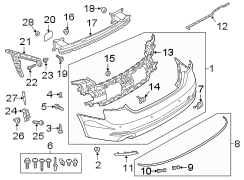 REAR BUMPER. BUMPER & COMPONENTS.