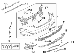 Rear bumper. Bumper & components.