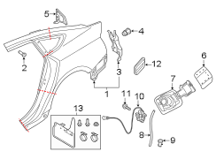 EXTERIOR TRIM. QUARTER PANEL & COMPONENTS.