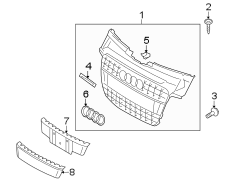 FRONT BUMPER & GRILLE. GRILLE & COMPONENTS.