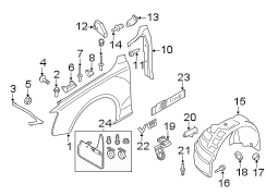 Rear body & floor. Exterior trim. Fender & components.