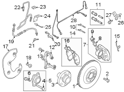 Front suspension. Restraint systems. Brake components.