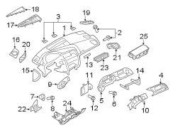 Instrument panel. Rear suspension.