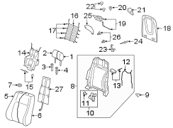 Seats & tracks. Front seat components.