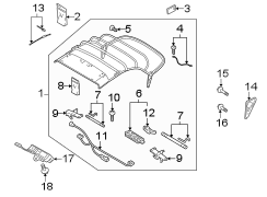 CONVERTIBLE/SOFT TOP. FRAME & COMPONENTS.