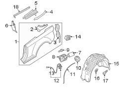 EXTERIOR TRIM. QUARTER PANEL & COMPONENTS.