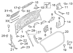 TRUNK LID. LID & COMPONENTS.