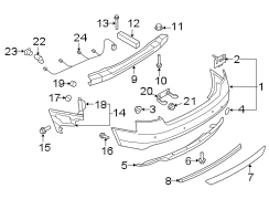 REAR BUMPER. BUMPER & COMPONENTS.