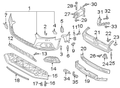 FRONT BUMPER & GRILLE. BUMPER & COMPONENTS.