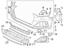 Front bumper & grille. Bumper & components.