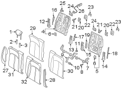 SEATS & TRACKS. REAR SEAT COMPONENTS.