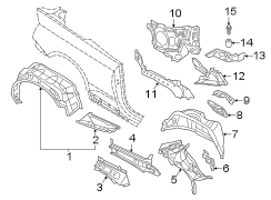 Quarter Panel Reinforcement Bracket (Upper)