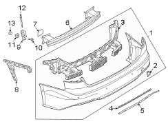 Rear bumper. Bumper & components.