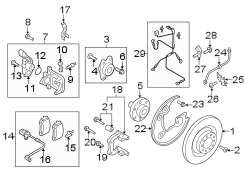 REAR SUSPENSION. BRAKE COMPONENTS.