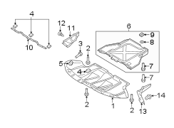 RADIATOR SUPPORT. SPLASH SHIELDS.