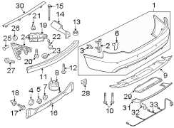 Rear bumper. Bumper & components.