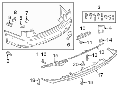 REAR BUMPER. BUMPER & COMPONENTS.