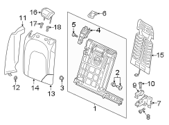 SEATS & TRACKS. REAR SEAT COMPONENTS.