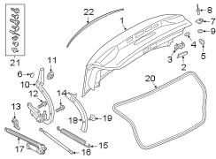 TRUNK LID. LID & COMPONENTS.