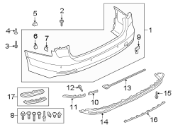 REAR BUMPER. BUMPER & COMPONENTS.