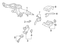 SHROUD. STEERING COLUMN ASSEMBLY. SWITCHES & LEVERS.