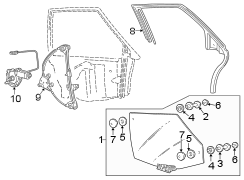 REAR DOOR. GLASS & HARDWARE. (1/1)